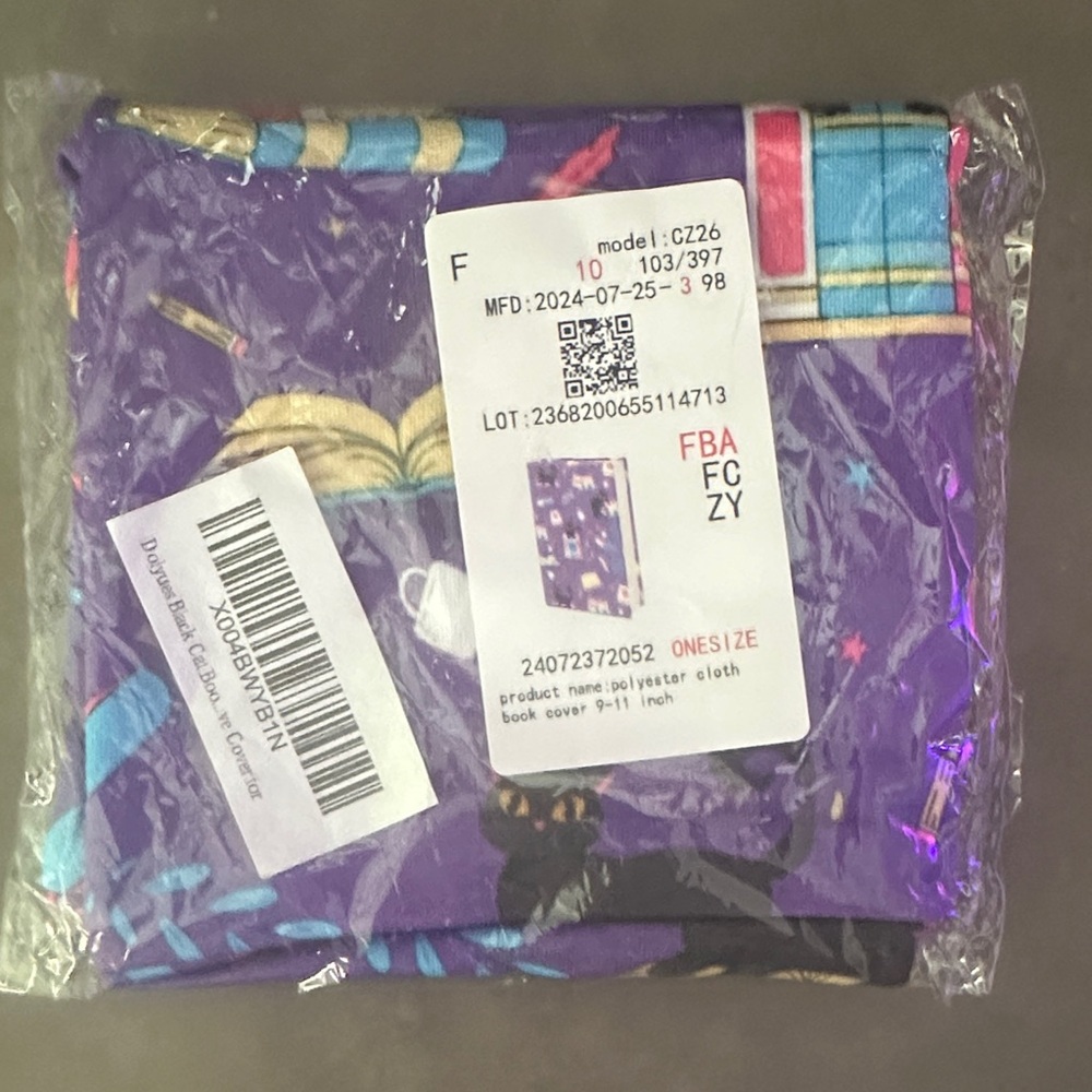 Purple Cat Print Book Cover